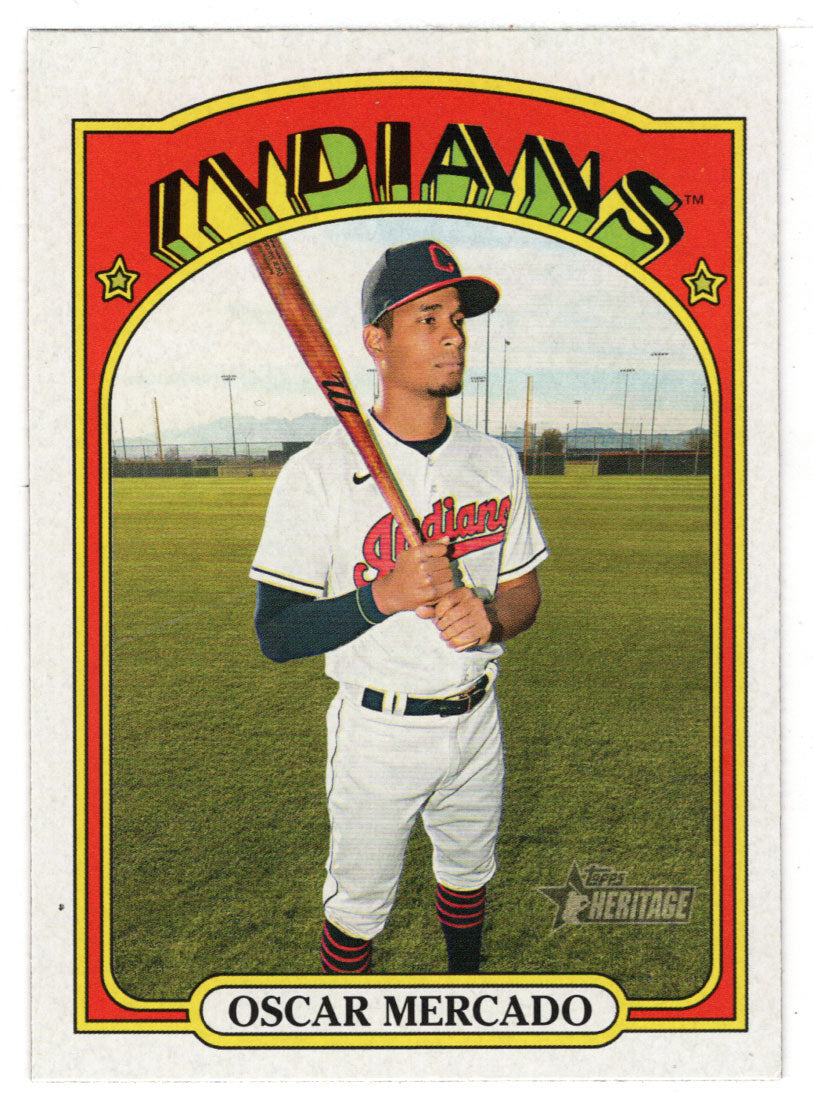 Oscar Mercado - Cleveland Indians - SP (MLB Baseball Card) 2021 Topps Heritage # 460 Mint