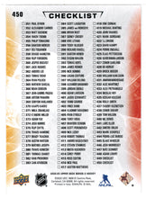 Load image into Gallery viewer, Checklist # 4 - Charlie McAvoy - Moritz Seider (NHL Hockey Card) 2022-23 Upper Deck # 450 Mint
