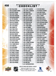 Checklist # 4 - Charlie McAvoy - Moritz Seider (NHL Hockey Card) 2022-23 Upper Deck # 450 Mint
