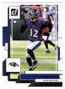 Rashod Bateman - Baltimore Ravens (NFL Football Card) 2022 Donruss # 186 Mint