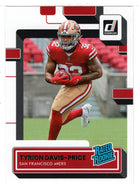 Tyrion Davis-Price RC - San Francisco 49ers - Rated Rookie (NFL Football Card) 2022 Donruss # 326 Mint