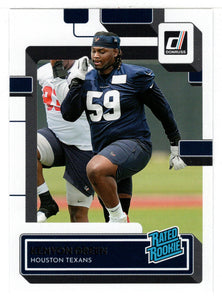 Kenyon Green RC - Houston Texans - Rated Rookie (NFL Football Card) 2022 Donruss # 354 Mint