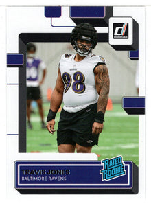 Travis Jones RC - Baltimore Ravens - Rated Rookie (NFL Football Card) 2022 Donruss # 384 Mint