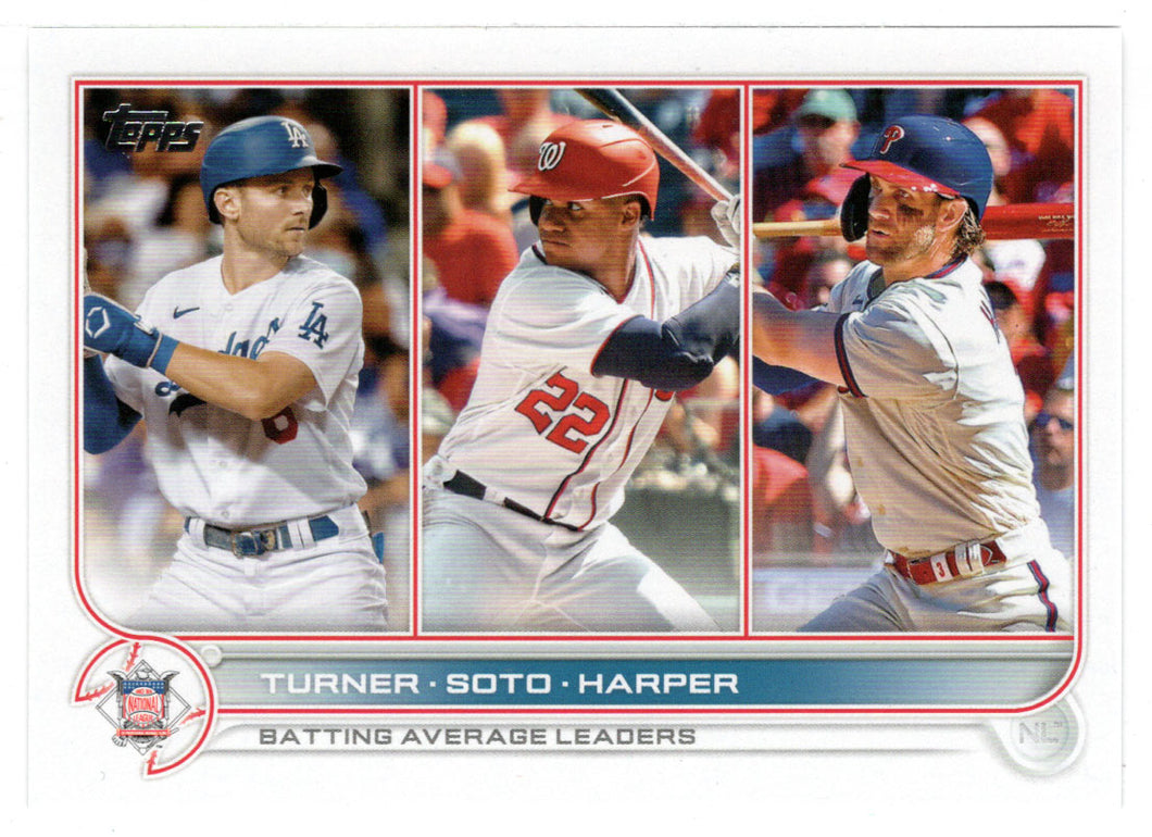 Bryce Harper - Trea Turner - Juan Soto - League Leaders (MLB Baseball Card) 2022 Topps # 59 Mint