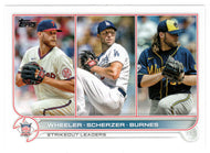 Zack Wheeler - Max Scherzer - Corbin Burnes - League Leaders (MLB Baseball Card) 2022 Topps # 127 Mint