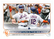 Francisco Lindor - Pete Alonso - New York Mets - Superstars in the Big Apple (MLB Baseball Card) 2022 Topps # 436 Mint