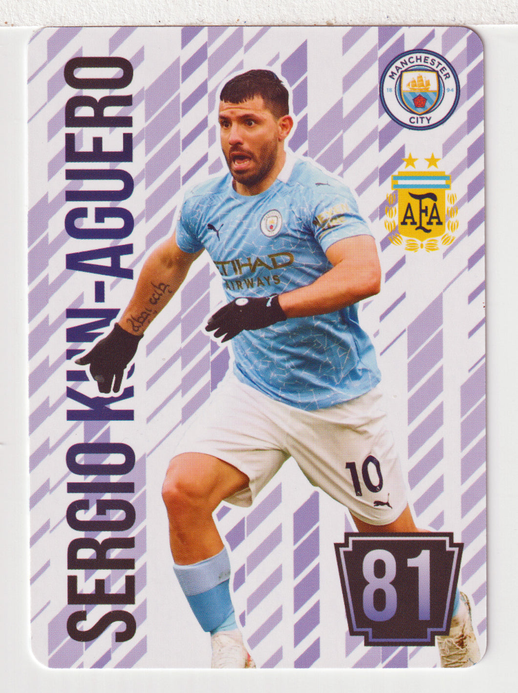 Sergio Aguero - Manchester FC (Soccer Trading Card) 2024-25 Grass Games # 80 Points - Mint