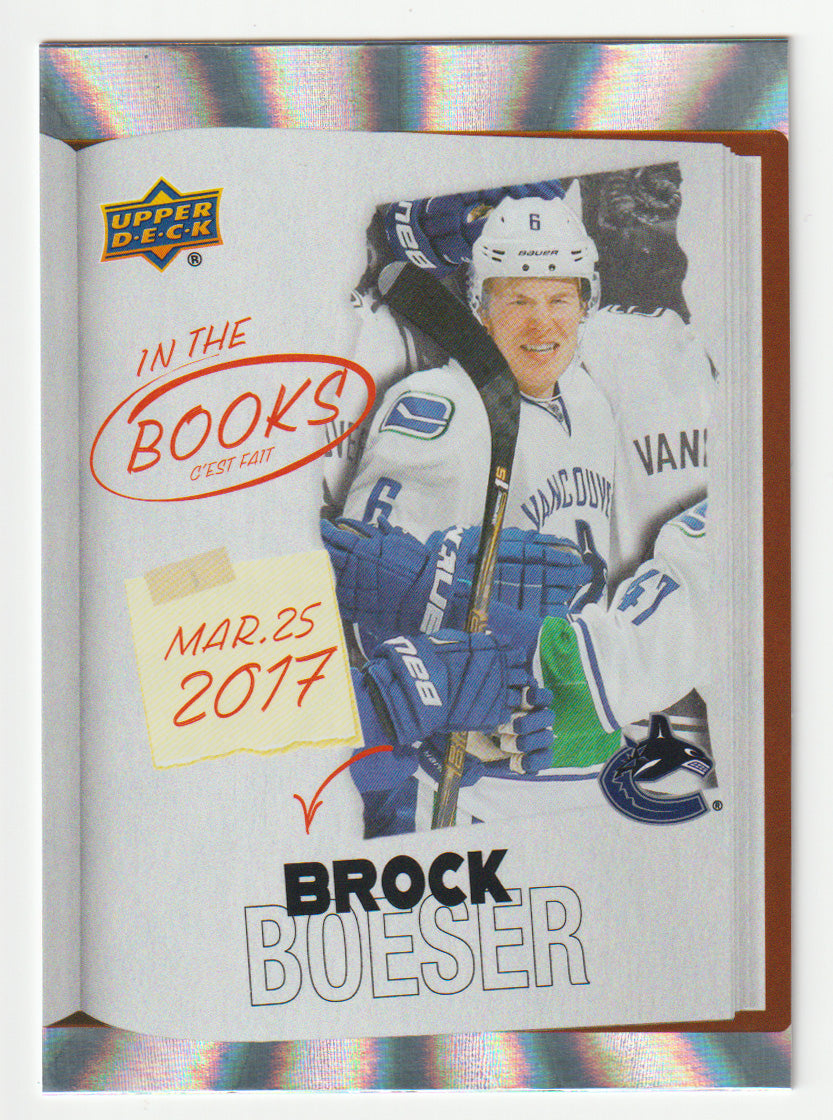 Brock Boeser - Vancouver Canucks - In the Books (NHL Hockey Card) 2024-25 Upper Deck Tim Hortons Retrospective Rookies # ITB-4 Mint
