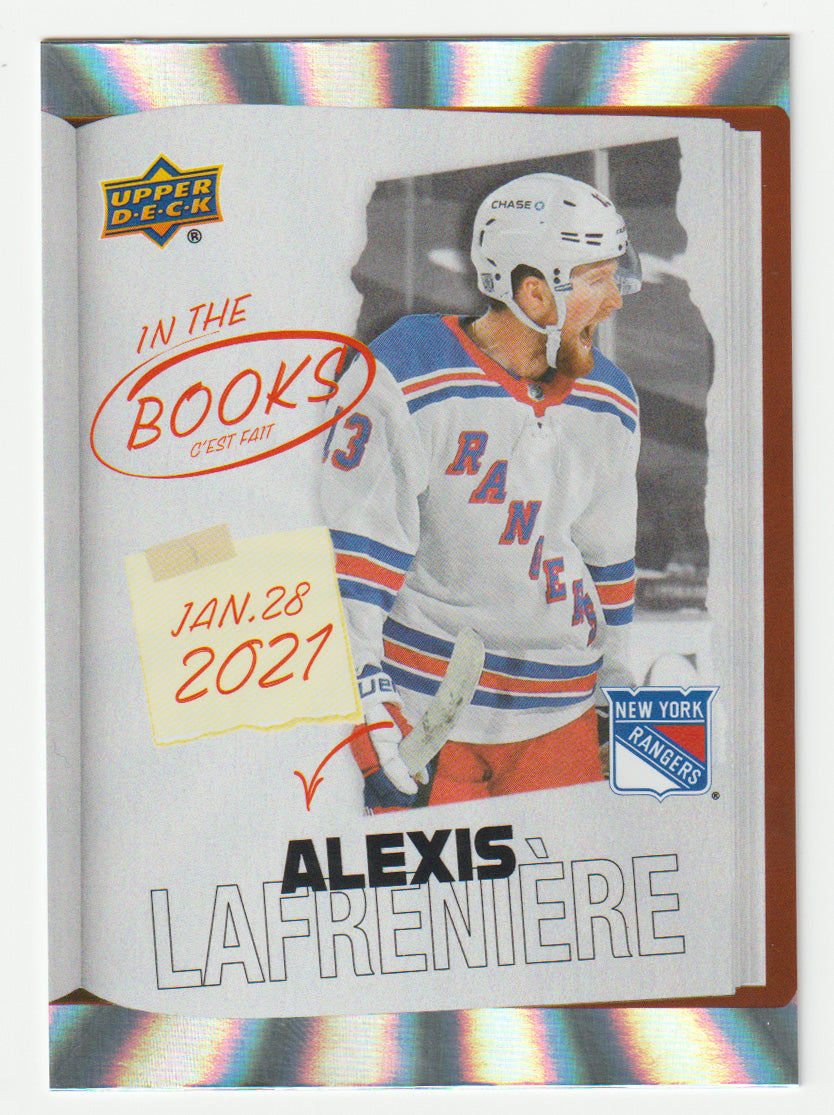 Alexis Lafreniere - New York Rangers - In the Books (NHL Hockey Card) 2024-25 Upper Deck Tim Hortons Retrospective Rookies # ITB-6 Mint