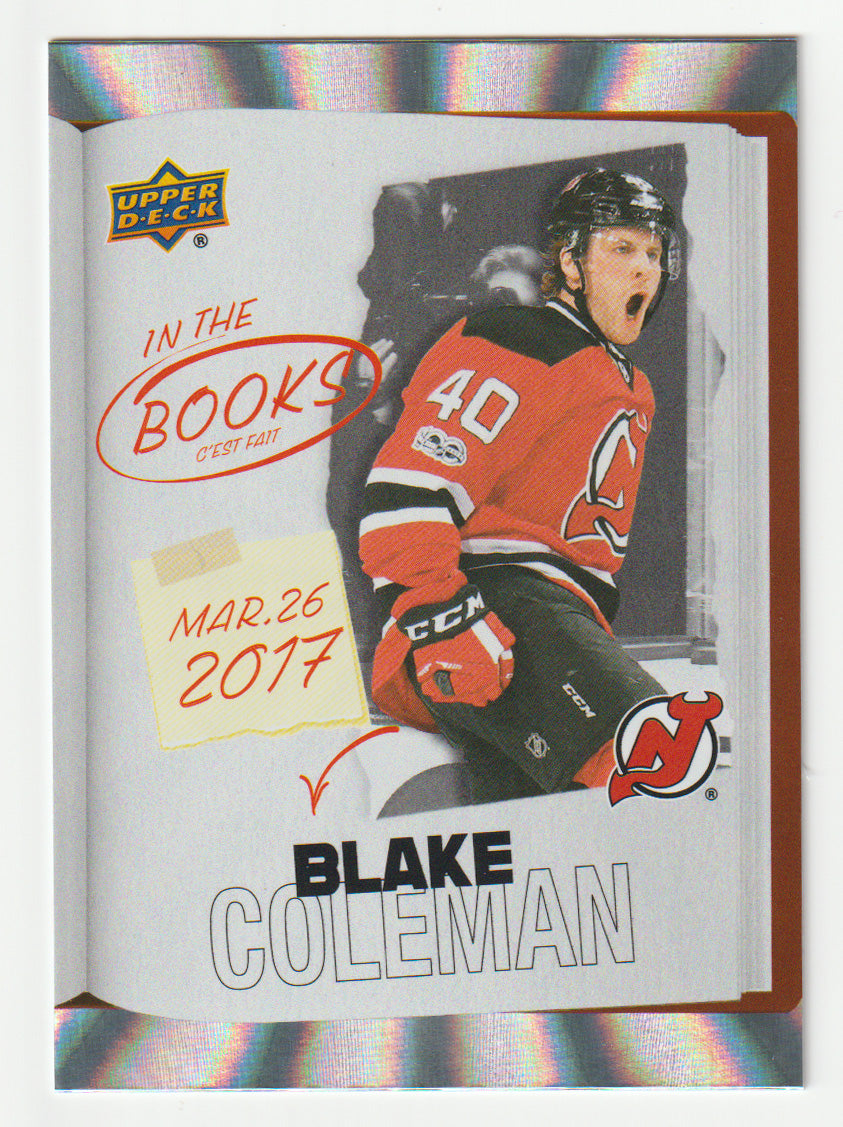 Blake Coleman - New Jersey Devils - In the Books (NHL Hockey Card) 2024-25 Upper Deck Tim Hortons Retrospective Rookies # ITB-11 Mint