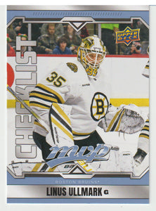 Linus Ullmark - Boston Bruins - Checklist # 1 - # 100 (NHL Hockey Card) 2024-25 Upper Deck MVP # 100 Mint