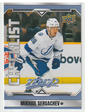 Load image into Gallery viewer, Mikhail Sergachev - Tampa Bay Lightning - Checklist # 101 - # 200 (NHL Hockey Card) 2024-25 Upper Deck MVP # 200 Mint
