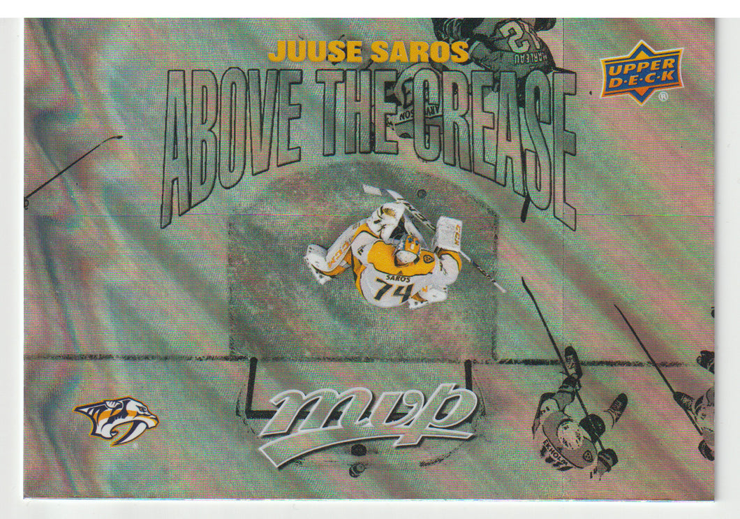 Juuse Saros - Nashville Predators - Above the Crease (NHL Hockey Card) 2024-25 Upper Deck MVP # AC-19 Mint