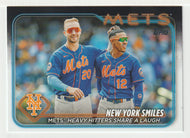 Pete Alonso - Francisco Lindor - New York Mets - Smiles (MLB Baseball Card) 2024 Topps # 38 Mint