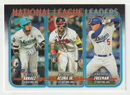 Luis Arraez - Ronald Acuna Jr. - Freddie Freeman - League Leaders (MLB Baseball Card) 2024 Topps # 206 Mint
