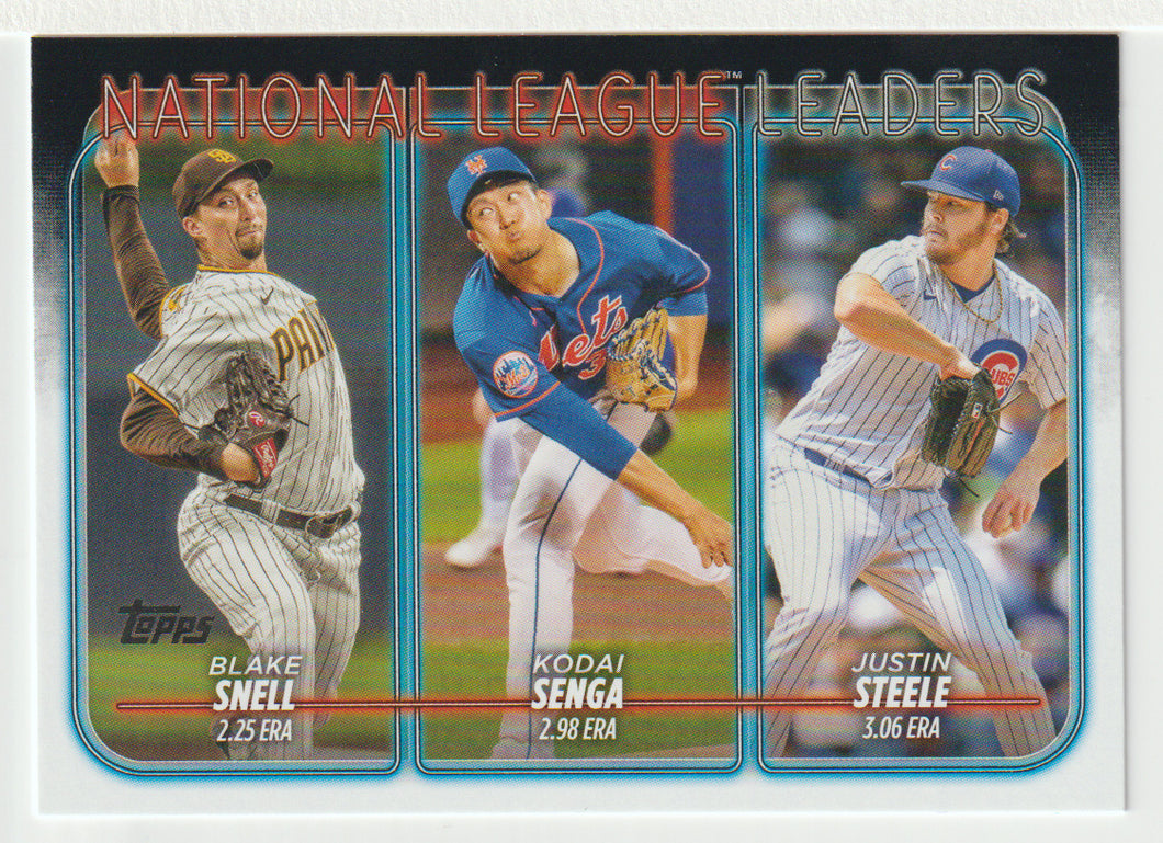 Justin Steele - Blake Snell - Kodai Senga - League Leaders (MLB Baseball Card) 2024 Topps # 212 Mint