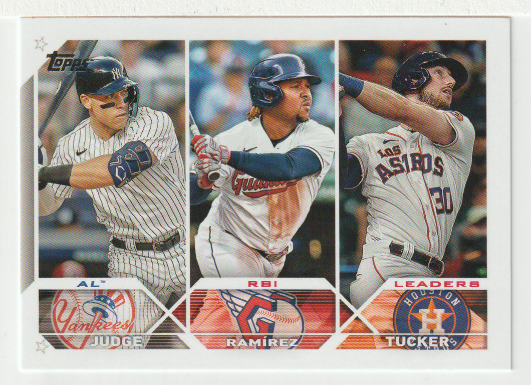 Aaron Judge - Kyle Tucker - Jose Ramirez - League Leaders (MLB Baseball Card) 2023 Topps # 241 Mint