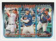 Ozzie Albies - Pete Alonso - Matt Olson - League Leaders (MLB Baseball Card) 2024 Topps # 293 Mint