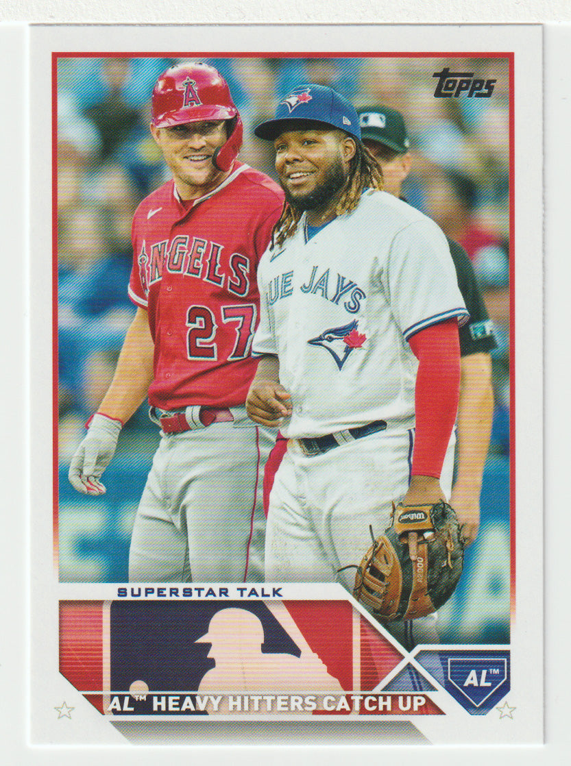 Mike Trout - Vladimir Guerrero Jr. - Superstars Talk - Checklist (MLB Baseball Card) 2023 Topps # 396 Mint