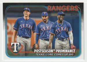 Corey Seager - Marcus Semien - Adolis Garcia - Texas Rangers - Postseason Prominance (MLB Baseball Card) 2024 Topps # 656 Mint