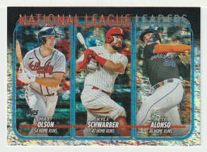 Matt Olson - Pete Alonso - Kyle Schwarber 2/265 - League Leaders - Foilboard (MLB Baseball Card) 2024 Topps # 260 Mint