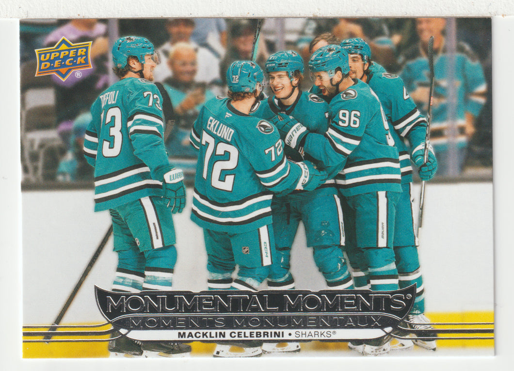 Macklin Celebrini - San Jose Sharks - Monumental Moments (NHL Hockey Card) 2025-26 Upper Deck Tim Hortons # MM-7 - Mint