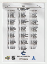 Load image into Gallery viewer, Quinn Hughes - Vancouver Canucks - Checklist (NHL Hockey Card) 2025-26 Upper Deck MVP # 200 Mint
