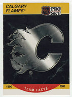 Calgary Flames Logo (NHL Hockey Card) 1990-91 Pro Set # 568 Mint