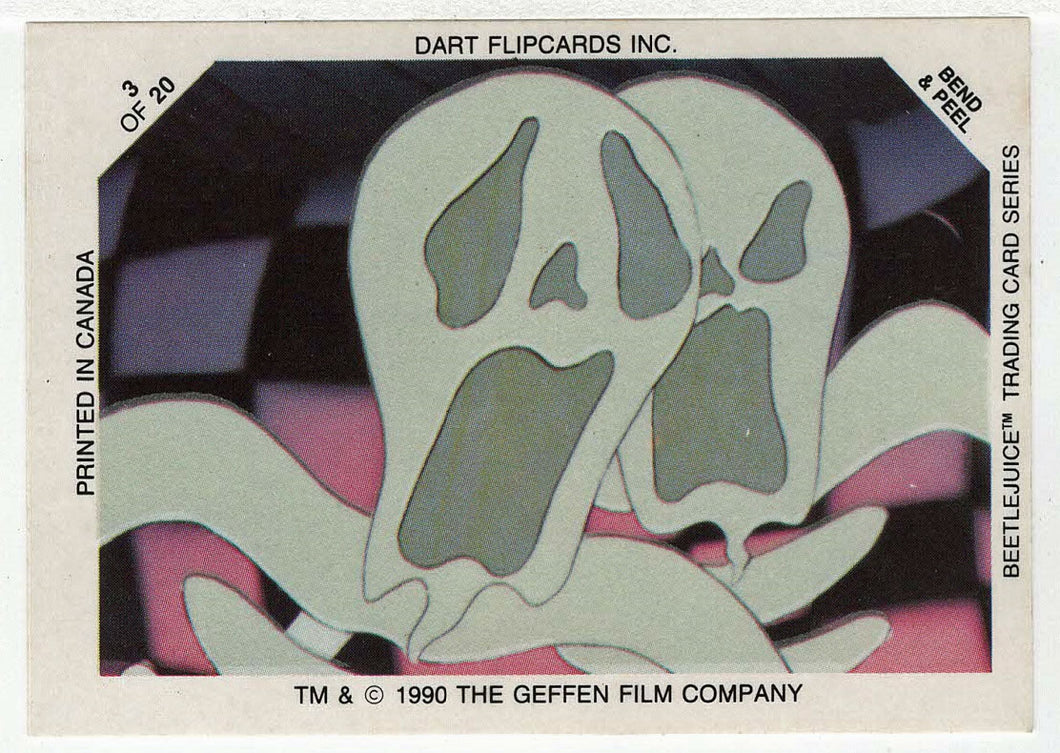 Glow-in-The-Dark Stickers 3 - Beetlejuice - 1990 Dart Flipcards # 3 - Mint