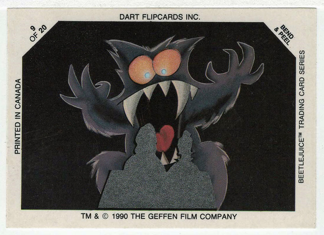 Glow-in-The-Dark Stickers 9 - Beetlejuice - 1990 Dart Flipcards # 9 - Mint