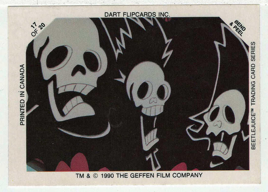 Glow-in-The-Dark Stickers 17 - Beetlejuice - 1990 Dart Flipcards # 17 - Mint