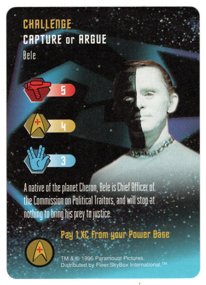 Challenge - Bele (Trading Card) - Star Trek The Card Game - 1996 Skybox - Mint