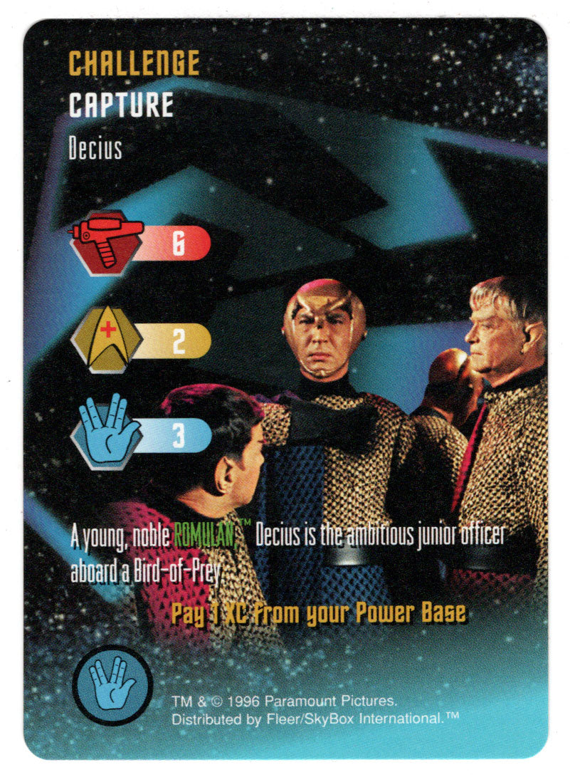 Challenge - Decius (Trading Card) - Star Trek The Card Game - 1996 Skybox - Mint