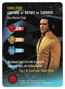 Challenge - Khan Noonien Singh (Trading Card) - Star Trek The Card Game - 1996 Skybox - Mint