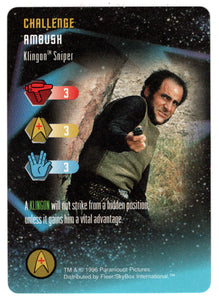 Challenge - Klingon Sniper (Trading Card) - Star Trek The Card Game - 1996 Skybox - Mint