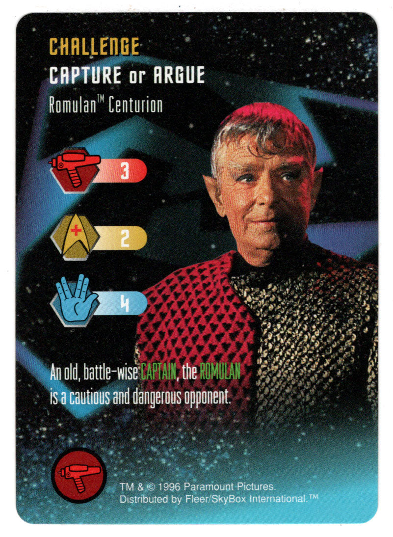 Challenge - Romulan Centurion (Trading Card) - Star Trek The Card Game - 1996 Skybox - Mint