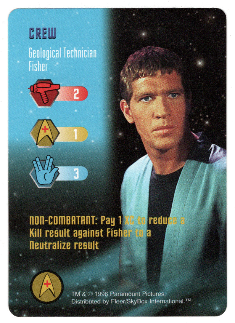 Crew - Geological Technician Fisher (Trading Card) - Star Trek The Card Game - 1996 Skybox - Mint