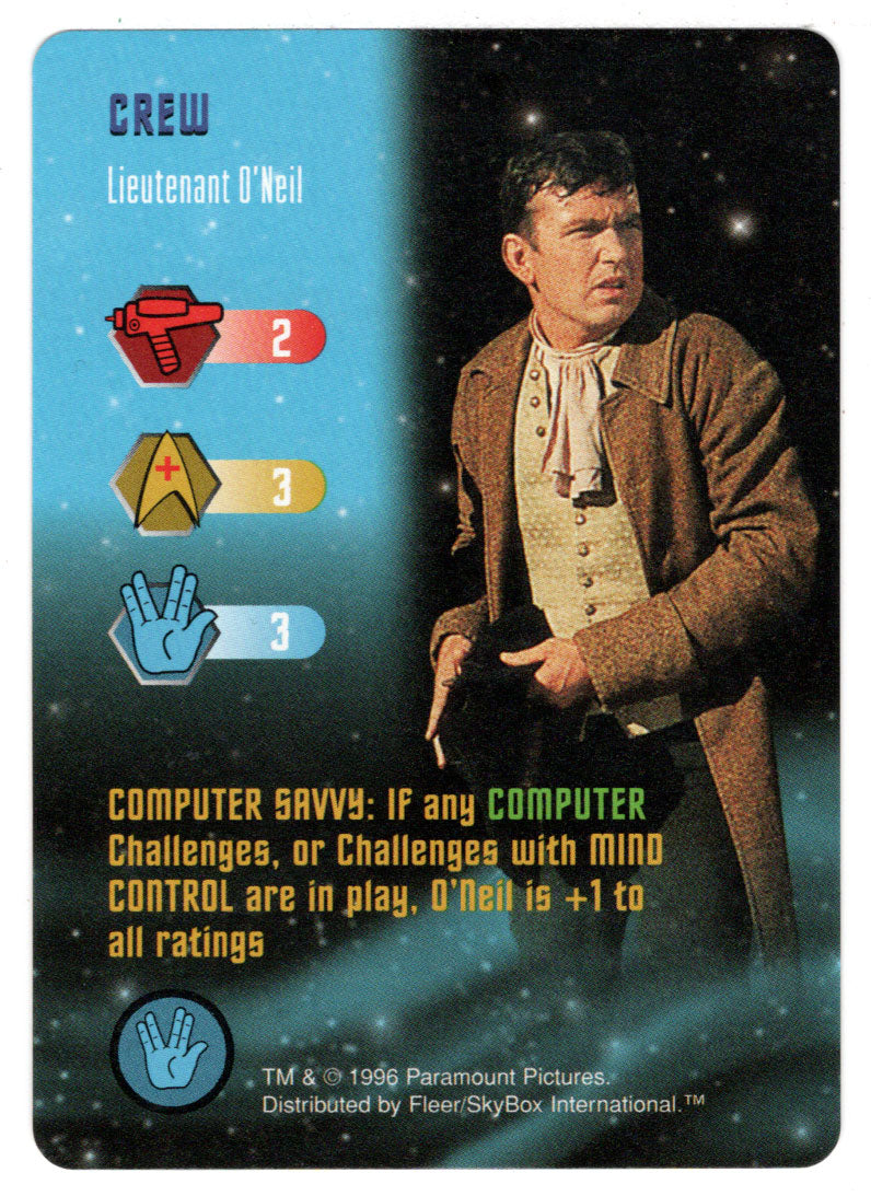 Crew - Lieutenant O'Neil (Trading Card) - Star Trek The Card Game - 1996 Skybox - Mint