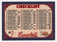 Checklist - The Campbell's Collection - 1995 Collect-a-Card # 72 Mint