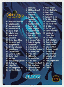Checklist (Trading Card) Casper The Friendly Ghost - 1995 Fleer # 119 - Mint