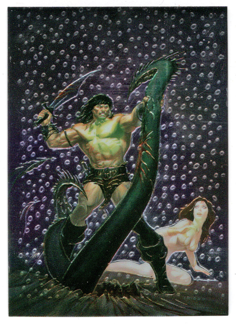 Savage Sword # 178 - Artist: Joe Chiodo (Trading Card) - Conan III All Chromium - 1995 Comic Images # 9 - Mint