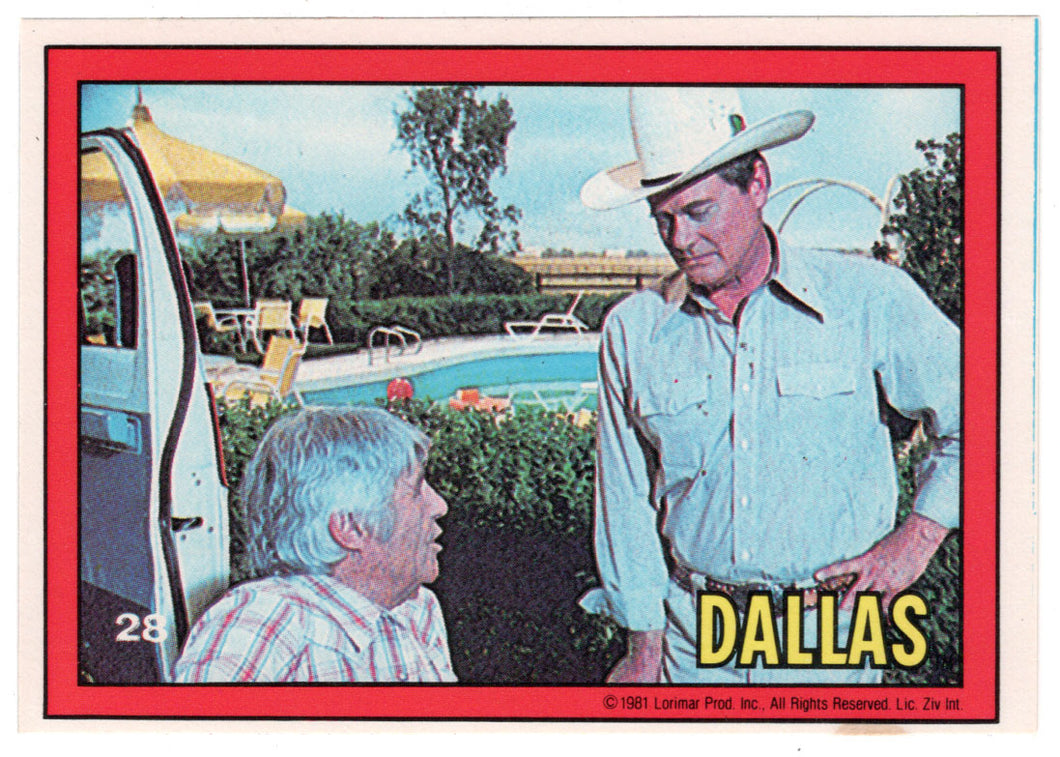 Jock & J.R. - Dallas (Trading Card) # 28 - 1981 Donruss - Mint