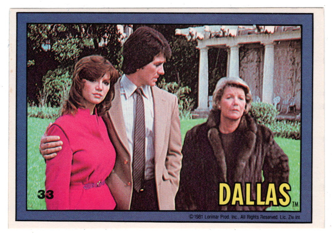 Pam, Bobby, Miss Ellie - Dallas (Trading Card) # 33 - 1981 Donruss - Mint
