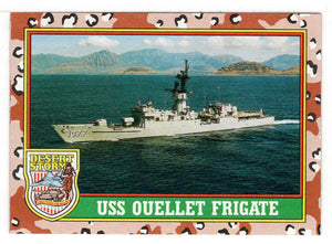 USS Ouellet Frigate (Trading Card) Desert Storm Coalition for Peace - 1991 Topps # 61 - Mint