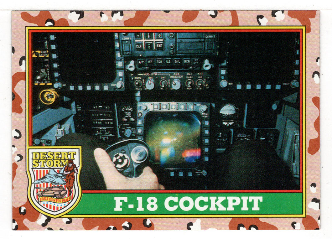 F-18 Cockpit (Trading Card) Desert Storm Coalition for Peace - 1991 Topps # 64 - Mint