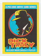 Movie Event of Summer 1990 (Trading Card) Dick Tracy Movie - 1990 O-Pee-Chee # 1 - Mint