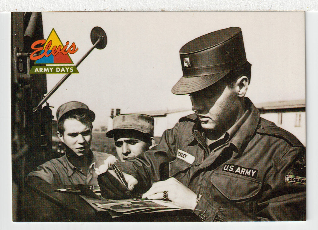 Elvis Army Days - Elvis in Uniform was a Real Easy Target (Trading Card) Elvis Collection - Series One - 1992 The River Group # 54 - Mint