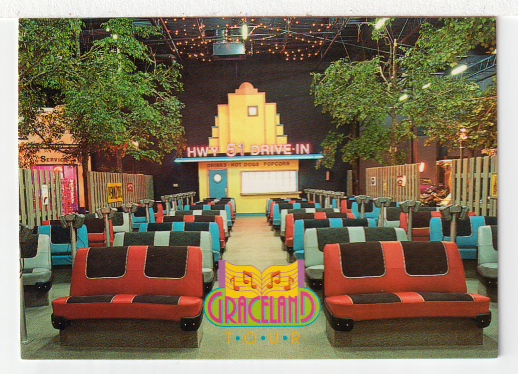 Graceland - Automobile Museum - Drive-in Theater (Trading Card) Elvis Collection - Series One - 1992 The River Group # 228 - Mint