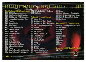 Checklist # 2 (Bonus Cards) (Trading Card) Farscape - Season Four - 2003 Rittenhouse Archives # 287 - Mint