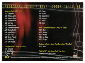Checklist # 3 (Bonus Cards) (Trading Card) Farscape - Season Four - 2003 Rittenhouse Archives # 288 - Mint